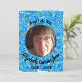 Me Not 忘れ Poem Blue  imageメモリアルカード 招待状 (スタンド正面)