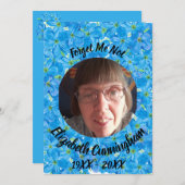 Me Not 忘れ Poem Blue  imageメモリアルカード 招待状 (正面/裏面)