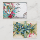 ME NOTS STORK 忘れ BABY SHOWER 2モノグラム白 名刺 (正面/裏面)