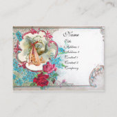 ME NOTS STORK 忘れ BABY SHOWER 2モノグラム白 名刺 (正面)