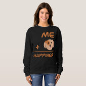 Me Plus Dog Equals Happiness Cute Dog Lover スウェットシャツ (正面フル)