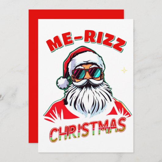  Me-Rizz Christmas gen Alpha meme funny シーズンカード (正面/裏面)