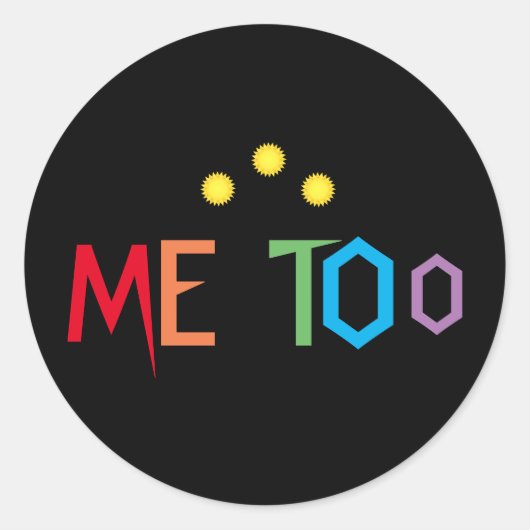 ME TOO in Rainbow Colorsスタンプ ラウンドシール (正面)