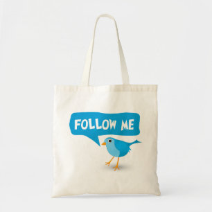 Me Twitter 後を追 Blue Bird Budget Tote Bags トートバッグ