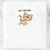 Me-WOW、Meow、Good Job、Wow!かわいい子ネコ ラウンドシール (バッグ)