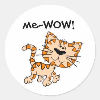Me-WOW、Meow、Good Job、Wow!かわいい子ネコ ラウンドシール
