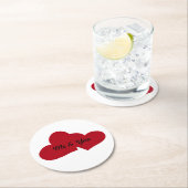 「Me & You」ハート ラウンドペーパーコースター (インサイチュ)