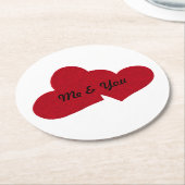 「Me & You」ハート ラウンドペーパーコースター (アングル)