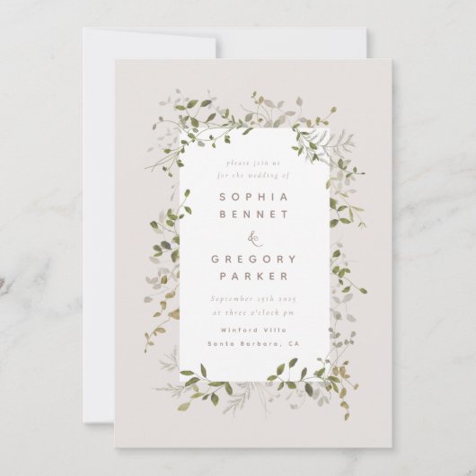 Meadowつる植物 招待状 (正面)