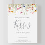 Meadow推測いくつのキスブライダルシャワーゲーム ポスター<br><div class="desc">この牧草地は、キスブライダルシャワーゲームのポスターがブライダルシャワーに最適な数を推測エレガントする。デザインは緑、ピンク、赤面、黄色、紫、水色の牧草地数々のの花を特徴とする。</div>