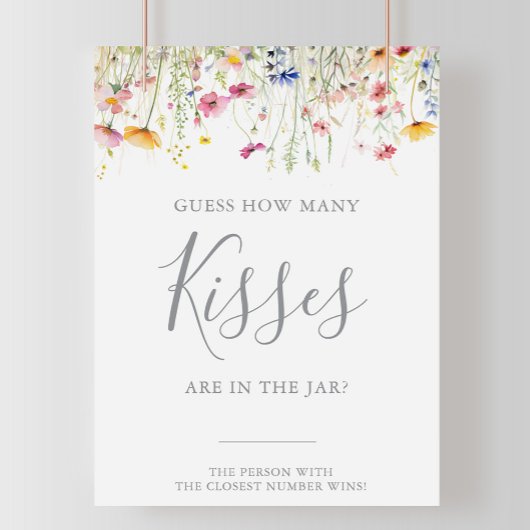 Meadow推測いくつのキスブライダルシャワーゲーム ポスター