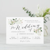 Meadow開花結婚式招待状 – 白 招待状 (スタンド正面)