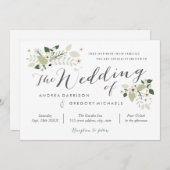 Meadow開花結婚式招待状 – 白 招待状 (正面/裏面)