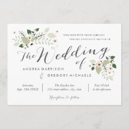 Meadow開花結婚式招待状 – 白 招待状