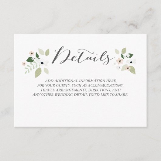 Meadow開花詳細カード エンクロージャーカード (正面)