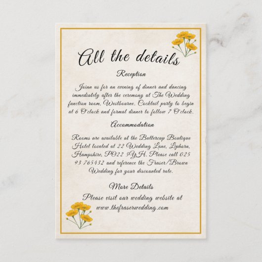 Meadow黄ビクトリアン色 – エンクロージャカード エンクロージャーカード (正面)