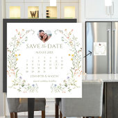 Meadow カラフル Flower Save the Date Photo Magnet