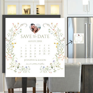 Meadow カラフル Flower Save the Date Photo Magnet