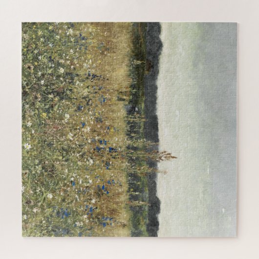 Meadow、ヴィンテージ油オンキャンバス素晴らし、アート ジグソーパズル (横)