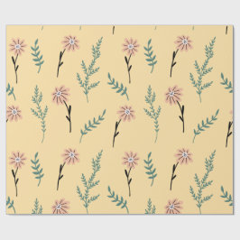 Meadow Blooms: Minimalist Botanical Pattern ラッピングペーパー