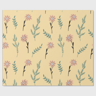 Meadow Blooms: Minimalist Botanical Pattern ラッピングペーパー