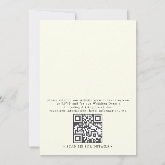 Meadow Bohemian Wildflower Rustic QR Code Wedding 招待状 (裏面)