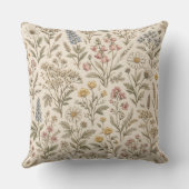 Meadow Botanica – Vintage Wildflower クッション (裏面)