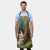 Meadow Bunny Dreams:お洒落プリントエプロン エプロン (着用した状態)