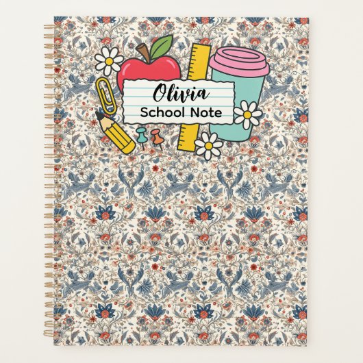 meadow floral Back to School Supplies Teachers  プランナー手帳 (正面)