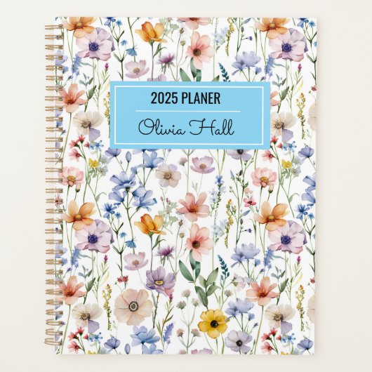 meadow floral Back to School Supplies Teachers プランナー手帳 (正面)