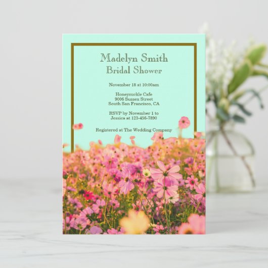 Meadow Florals Customize Bridal Shower or Event 招待状 (スタンド正面)