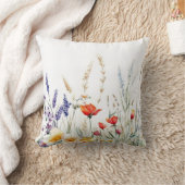 Meadow Flowers and Lavender クッション (ブランケット)