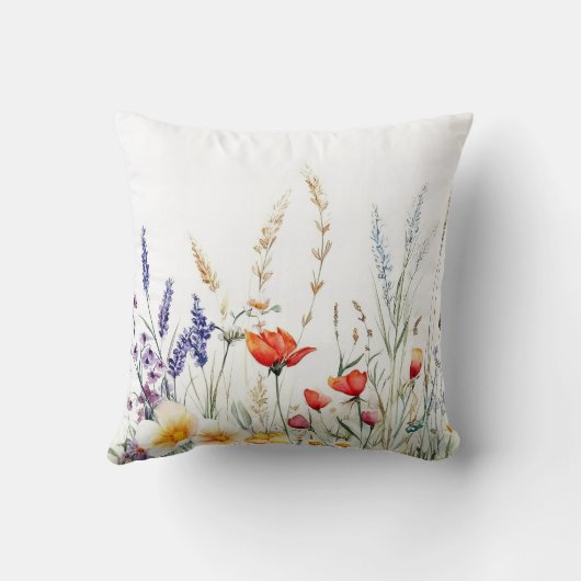 Meadow Flowers and Lavender クッション (裏面)