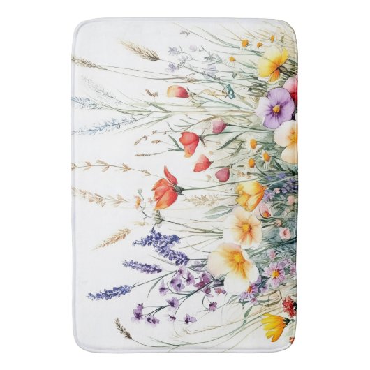 Meadow Flowers and Lavender バスマット (正面縦)