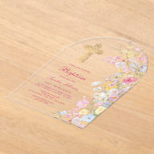 Meadow Flowers Arch Baptism アクリル招待状 (レイダウン)