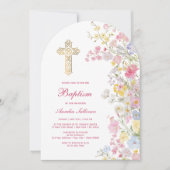 Meadow Flowers Arch Baptism 招待状 (正面)