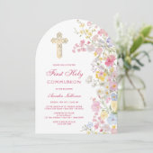 Meadow Flowers Arch First Communion Invitation 招待状 (スタンド正面)