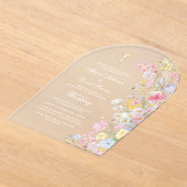 Meadow Flowers Arch Wedding アクリル招待状 (レイダウン)