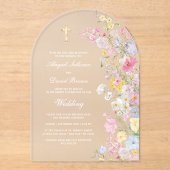 Meadow Flowers Arch Wedding アクリル招待状 (正面)