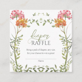 Meadow Flowers Baby Shower Diaper Raffle エンクロージャーカード