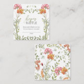 Meadow Flowers Baby Shower Diaper Raffle エンクロージャーカード (正面/裏面)