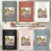 Meadow Flowers Blue Gray Photo Save the Date セーブザデート