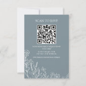 Meadow Flowers Blue Gray Scan QR RSVPカード (正面)
