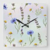 Meadow Flowers by Natasha Us スクエア壁時計 (正面)