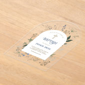 meadow flowers frame Baptism Invitation アクリル招待状 (レイダウン)
