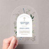 meadow flowers frame Baptism Invitation アクリル招待状 (インサイチュ (ポータブル))