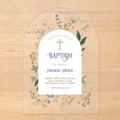 meadow flowers frame Baptism Invitation アクリル招待状 (正面)