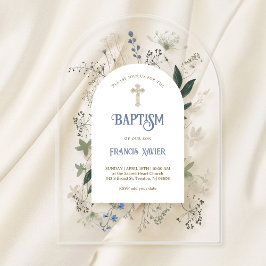 meadow flowers frame Baptism Invitation アクリル招待状