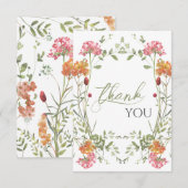 Meadow Flowers Watercolor Baby Shower サンキューカード (正面/裏面)