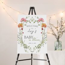 Meadow Flowers Watercolor Welcome Baby Shower